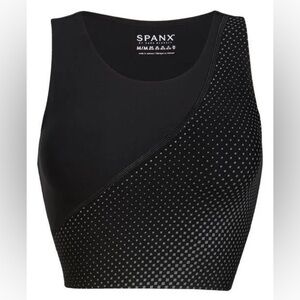 Spanx‎ Reflective Slim Fit Crop Top EUC Size L Black